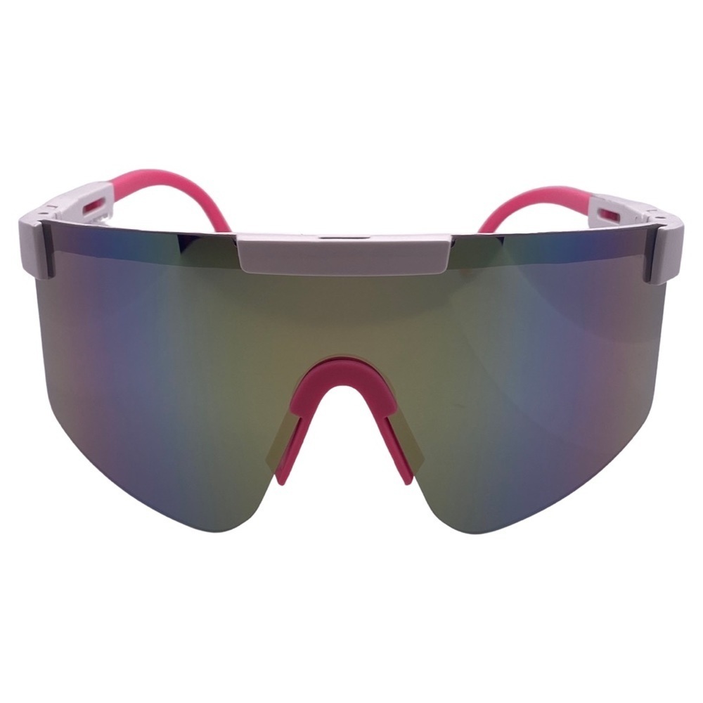 6165 | White/Pink Sport Wrap Sunglasses
